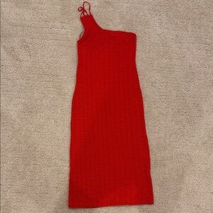 Zara knit red Shoulder Dress
